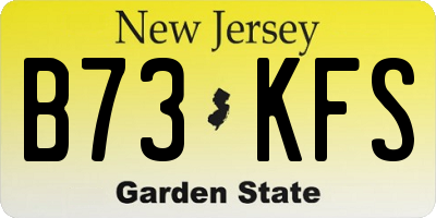 NJ license plate B73KFS