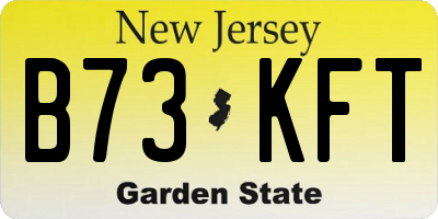 NJ license plate B73KFT