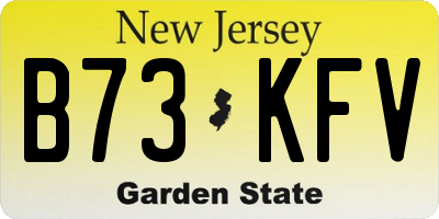 NJ license plate B73KFV