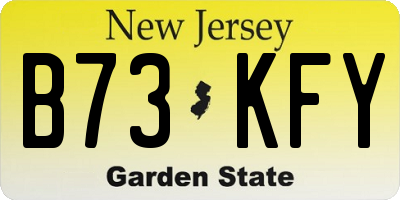 NJ license plate B73KFY