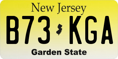 NJ license plate B73KGA