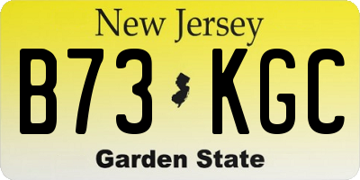 NJ license plate B73KGC
