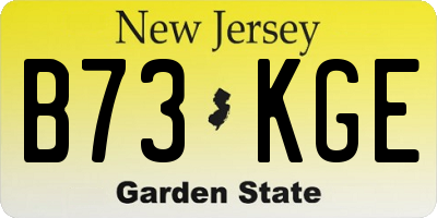 NJ license plate B73KGE
