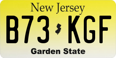 NJ license plate B73KGF