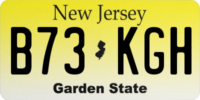 NJ license plate B73KGH