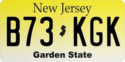 NJ license plate B73KGK