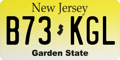 NJ license plate B73KGL