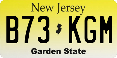 NJ license plate B73KGM