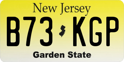 NJ license plate B73KGP