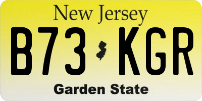 NJ license plate B73KGR