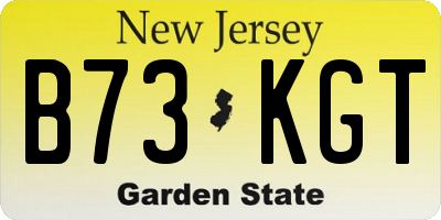 NJ license plate B73KGT