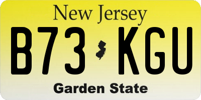 NJ license plate B73KGU