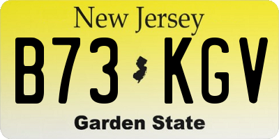 NJ license plate B73KGV