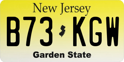 NJ license plate B73KGW