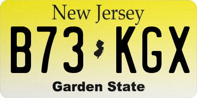 NJ license plate B73KGX