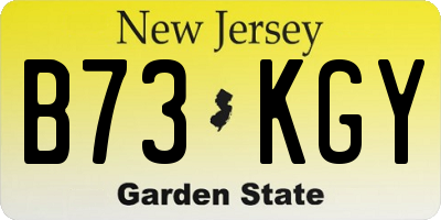 NJ license plate B73KGY