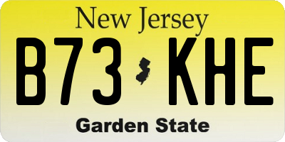 NJ license plate B73KHE