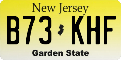NJ license plate B73KHF