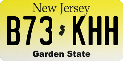 NJ license plate B73KHH