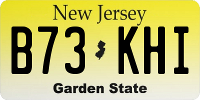 NJ license plate B73KHI