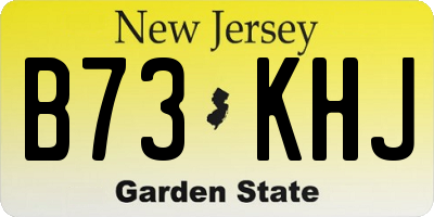NJ license plate B73KHJ