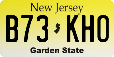 NJ license plate B73KHO