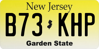 NJ license plate B73KHP