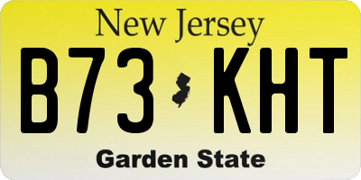 NJ license plate B73KHT