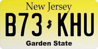 NJ license plate B73KHU