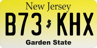 NJ license plate B73KHX
