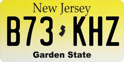 NJ license plate B73KHZ