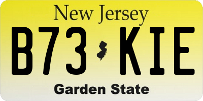 NJ license plate B73KIE
