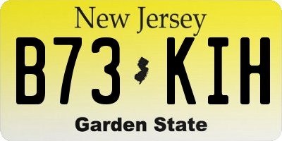 NJ license plate B73KIH