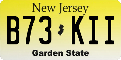 NJ license plate B73KII