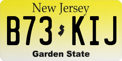NJ license plate B73KIJ