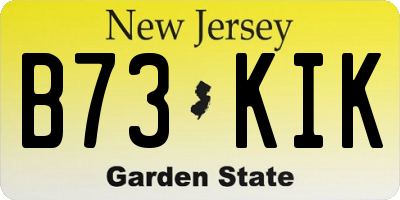 NJ license plate B73KIK