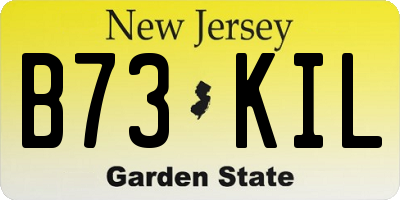 NJ license plate B73KIL