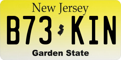 NJ license plate B73KIN