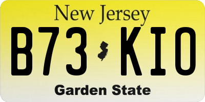 NJ license plate B73KIO