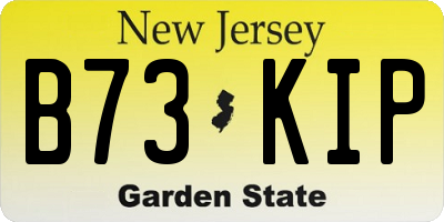 NJ license plate B73KIP