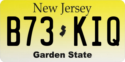 NJ license plate B73KIQ
