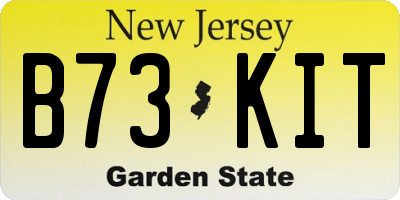 NJ license plate B73KIT