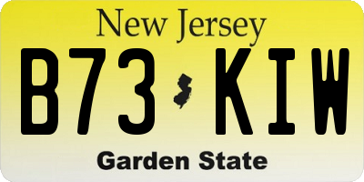NJ license plate B73KIW