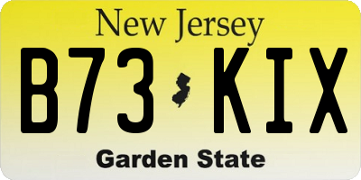 NJ license plate B73KIX