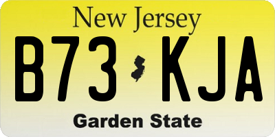 NJ license plate B73KJA