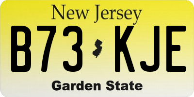 NJ license plate B73KJE