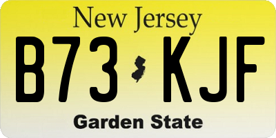 NJ license plate B73KJF