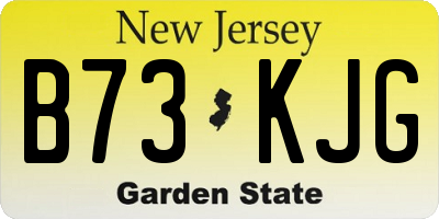 NJ license plate B73KJG