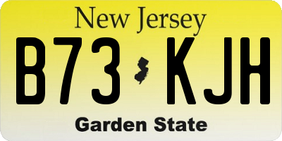 NJ license plate B73KJH