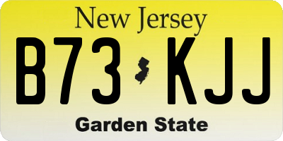 NJ license plate B73KJJ